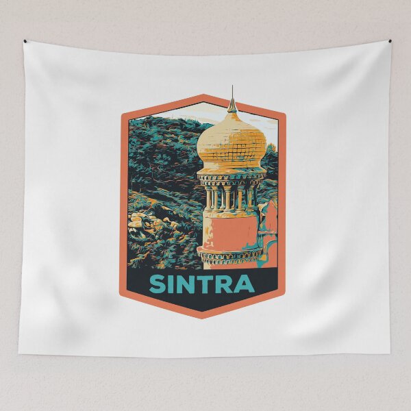 Item preview, Sintra's Pena Palace Tower Illustration Print | Art of Portugal designed and sold by Lemomo-artworks.