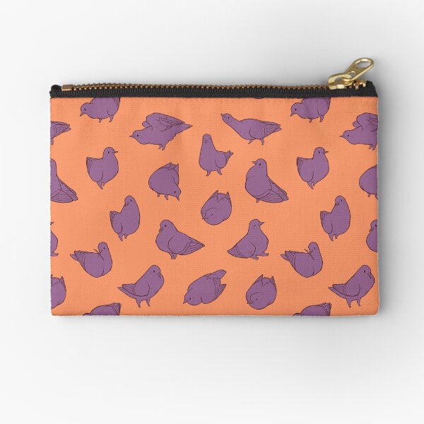 Pigeon Poofs in Orange and Purple Zipper Pouch