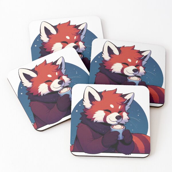 Item preview, Red Panda Cute Hot Chocolate Winter Furry designed and sold by Evelyns-Furries.