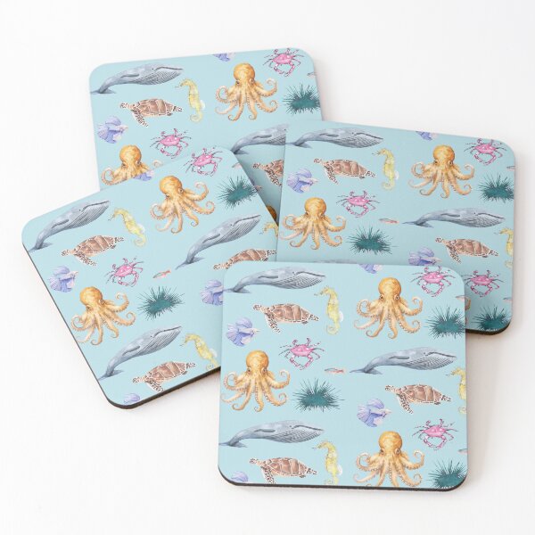 Item preview, Sea Creatures Octopus Seahorse Crab Whale Colorful Shirt Design designed and sold by IntoClearWater.