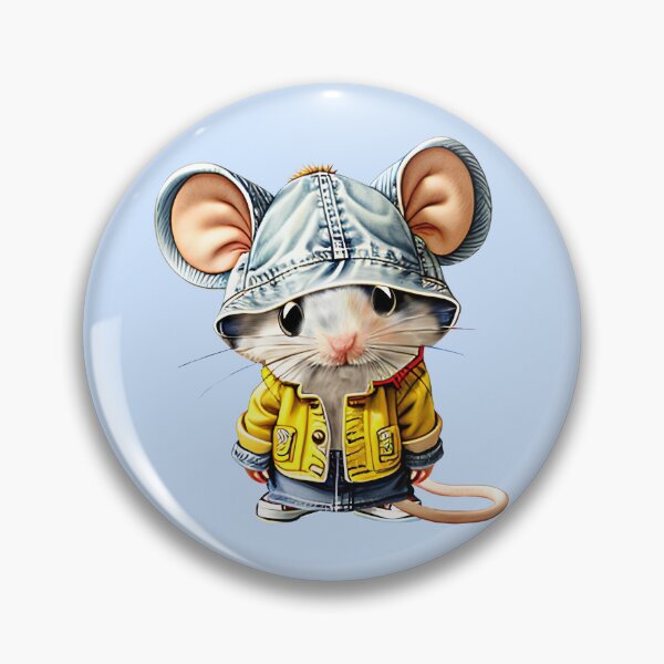 Item preview, Artistic Mouse in Denim Hoodie: Cute Animal Design designed and sold by Kreativa1.