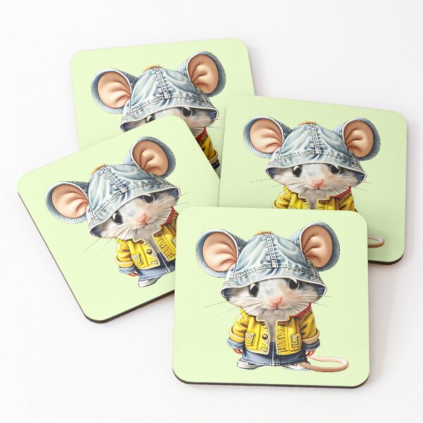 Item preview, Artistic Mouse in Denim Hoodie: Cute Animal Design designed and sold by Kreativa1.