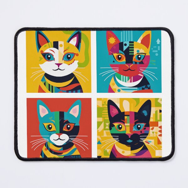 Item preview, Pop Art Grid Cat Tee: A Quartet of Artistic Styles designed and sold by Moisky Patterns.