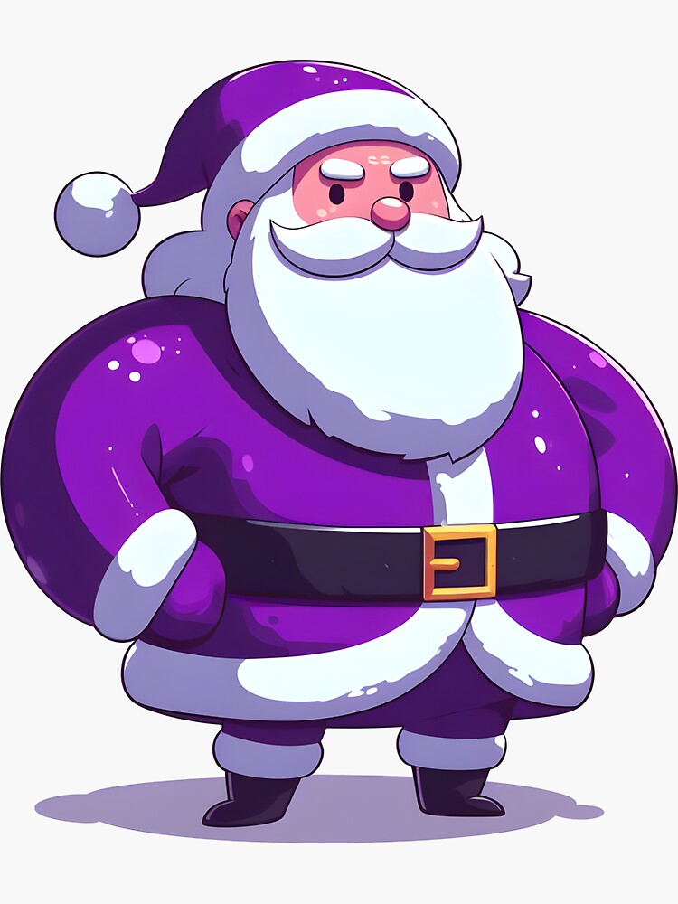 A purple Santa Claus Sticker by Palta Morada Redbubble