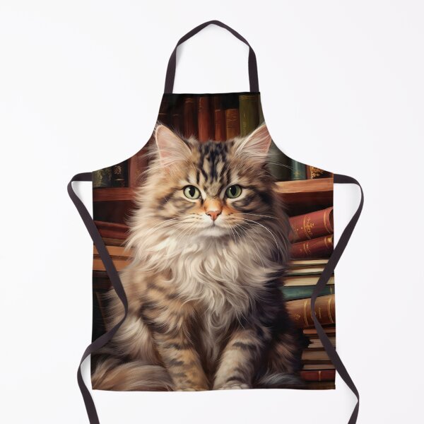 Item preview, Maine Coone cat sits on old books designed and sold by WallyPink.