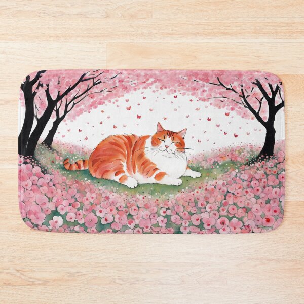 Item preview, Orange flower chonker cat  designed and sold by YukiKenji.