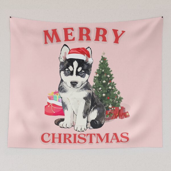 Artikelvorschau, Sibirischer Husky-Weihnachtsbaumlichter und -geschenke Pullover Hoodie entworfen und verkauft von innovoart.