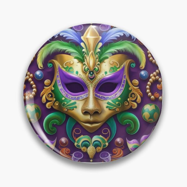 Item preview, Mardi Gras realistic mask and bead pattern  designed and sold by EasyPrints337.