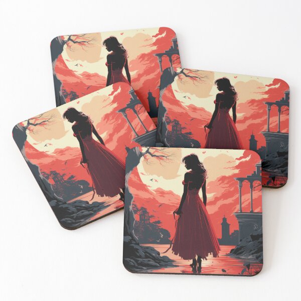 Item preview, Enigmatic Woman in Red Dress - Silhouette Art Print designed and sold by ThatsTheStyle.