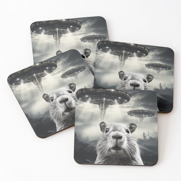 Item preview, Capybara Selfie with UFOs designed and sold by Master-Print.