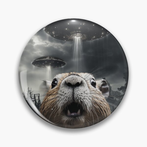 Item preview, Capybara Selfie with UFOs designed and sold by Master-Print.