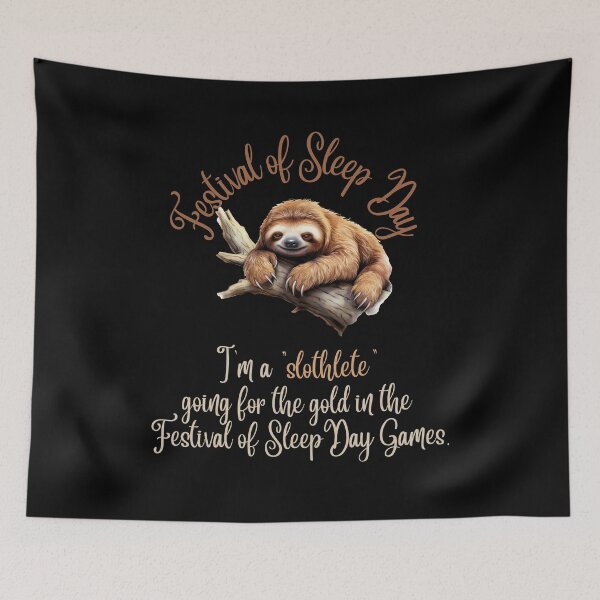 Item preview, Celebrating Festival of Sleep Day January 3rd 2024 with Cute "Slothlete" Design designed and sold by MimsTees.