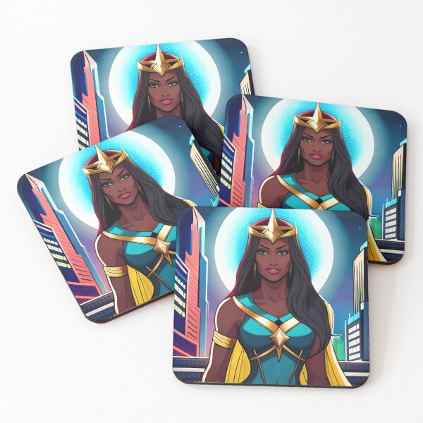 Item preview, Superhero Woman Gold Diamond Inspirational Heroine Comic Animation designed and sold by Melan Designs.