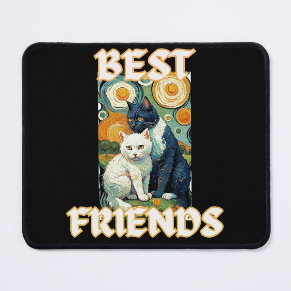Item preview, Cute black and white cats are humans best friends in van gogh style funny christian gifts designed and sold by thankful-loco.