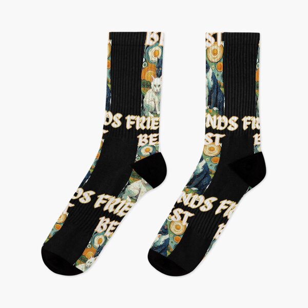 Item preview,  Cute black and white cats are humans best friends in van gogh style funny christian gifts designed and sold by thankful-loco.