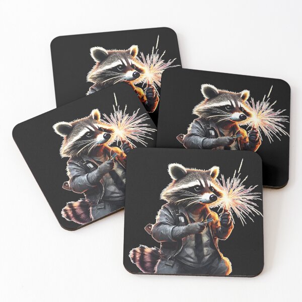 Item preview, New Year's Raccoon Lighting Fireworks designed and sold by Aquillashop.