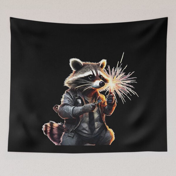 Item preview, New Year's Raccoon Lighting Fireworks designed and sold by Aquillashop.