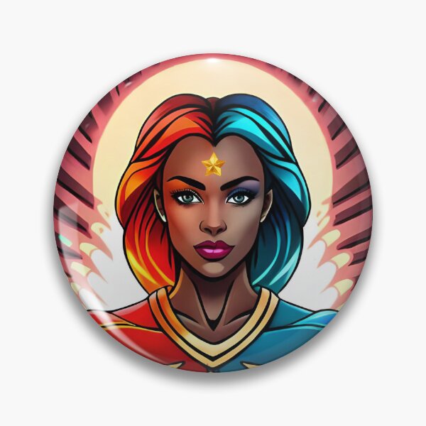 Item preview, Superhero Woman Gold Star Inspirational Heroine Animation Comic designed and sold by Melan Designs.