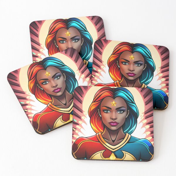Item preview, Superhero Woman Gold Star Inspirational Heroine Animation Comic designed and sold by Melan Designs.