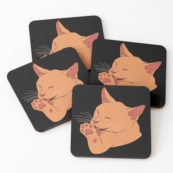 Item preview, Orange Ginger Cat Licking their Toe Beans  designed and sold by Deborah Camp.