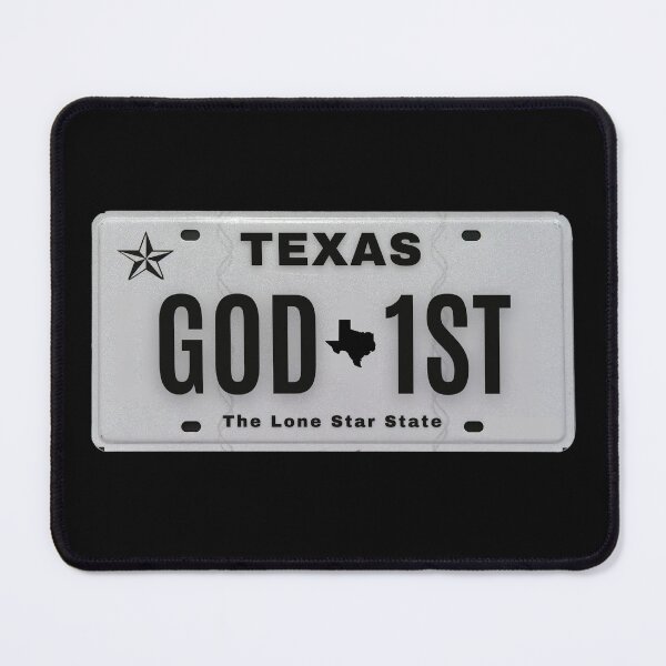 Item preview, GOD First Texas vanity plate designed and sold by GFamilyC.