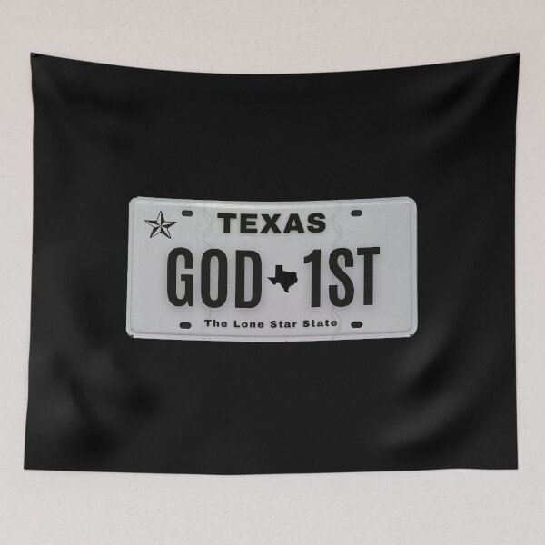 Item preview, GOD First Texas vanity plate designed and sold by GFamilyC.