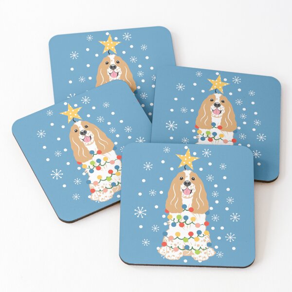 Item preview, Golden White Cocker Spaniel Christmas Tree designed and sold by Lulupainting.
