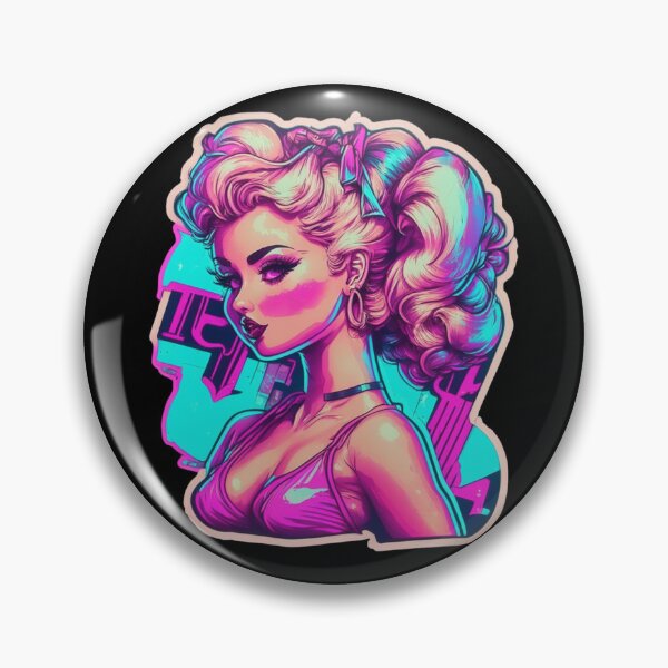 Item preview, Chica pin up de sintetizador vintage designed and sold by Mlaniel.