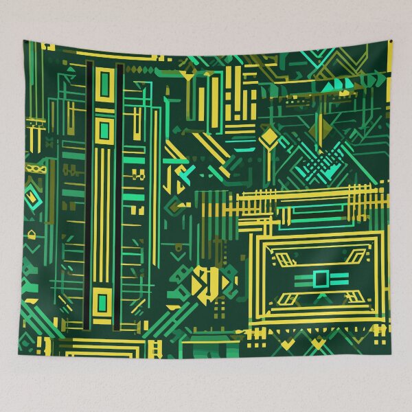 Item preview, Geometric pattern like a circuit board 2 designed and sold by etherElric.