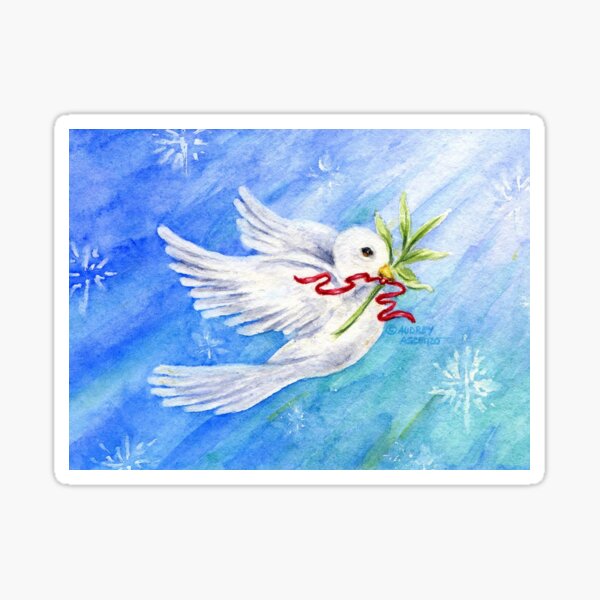 Christmas Dove of Peace Sticker
