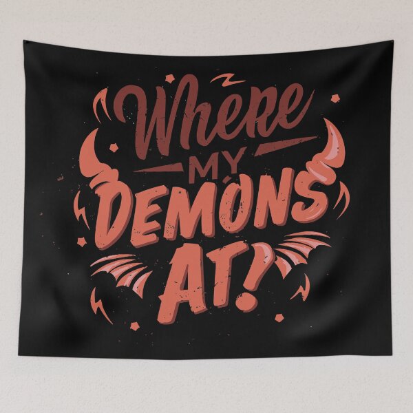 Item preview, Where My Demons At Cat designed and sold by UrbanChillz.