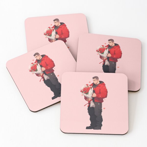 Artikelvorschau, Buff Guy hält einen Strauß roter Rosen entworfen und verkauft von OPSakura.