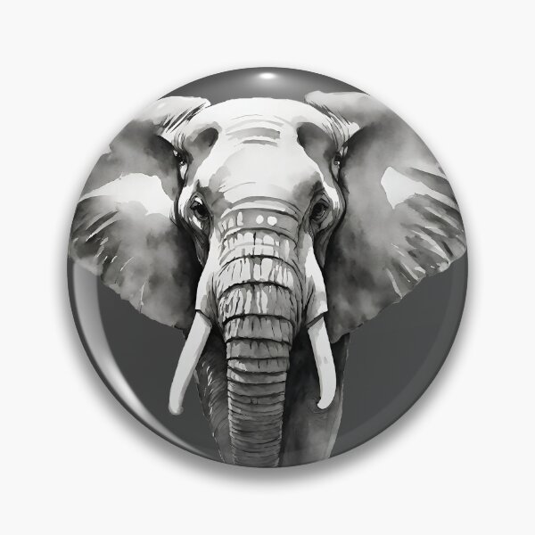Item preview, Elephant Black and White Watercolor Art Style designed and sold by LDJBlank.