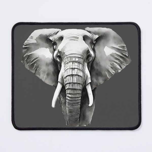 Item preview, Elephant Black and White Watercolor Art Style designed and sold by LDJBlank.
