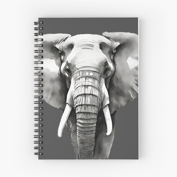 Item preview, Elephant Black and White Watercolor Art Style designed and sold by LDJBlank.