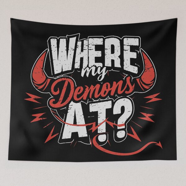 Item preview, Where My Demons Horns designed and sold by UrbanChillz.