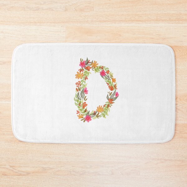 Item preview, Pink and Orange Watercolor Floral Monogram D designed and sold by serafineaandd.