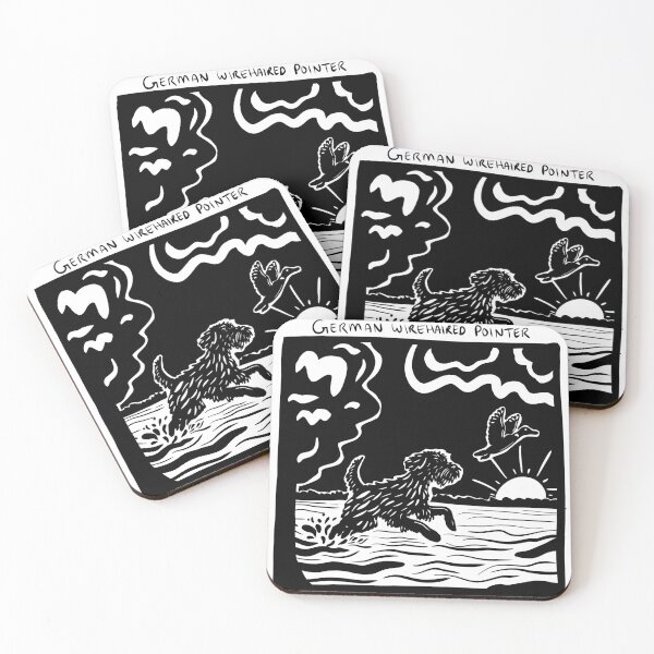 Item preview, German Wirehaired Pointer Stamp Art designed and sold by BrinaDraws.