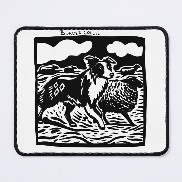 Item preview, Border Collie Stamp Art designed and sold by BrinaDraws.