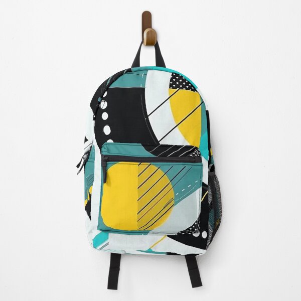 Item preview, Dynamic Radial Abstract with Black, White, Yellow, and Teal designed and sold by PaintbrushPlace.