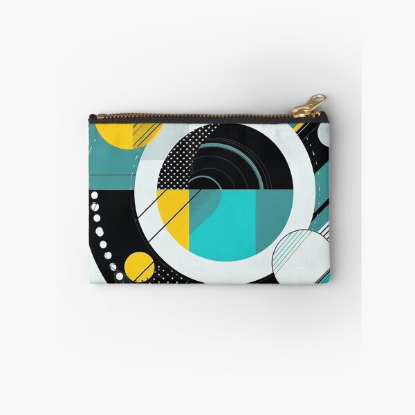 Item preview, Dynamic Radial Abstract with Black, White, Yellow, and Teal designed and sold by PaintbrushPlace.