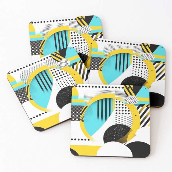 Item preview, Radiant Circle Abstract: Black, White, Yellow, Teal Dynamics designed and sold by PaintbrushPlace.