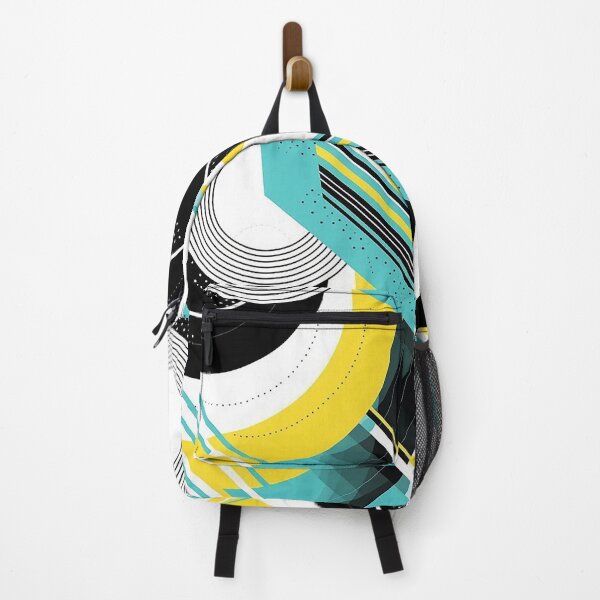 Item preview, Concentric Movement Abstract: Black, White, Yellow, Teal Fusion designed and sold by PaintbrushPlace.
