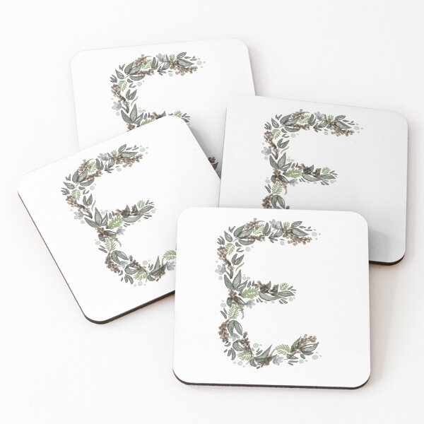Item preview, Neutral Watercolor Floral Monogram E designed and sold by serafineaandd.