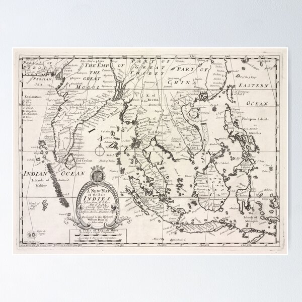 Item preview, Vintage Map of Indonesia (1700) designed and sold by BravuraMedia.