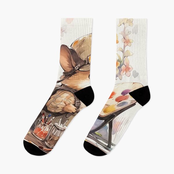 Item preview, Artist Dormouse with Canvas and Paints Illustration designed and sold by PaintbrushPlace.