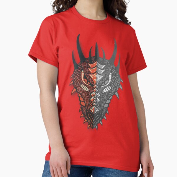 The Dragon (Celtic Art) Red and Black Classic T-Shirt