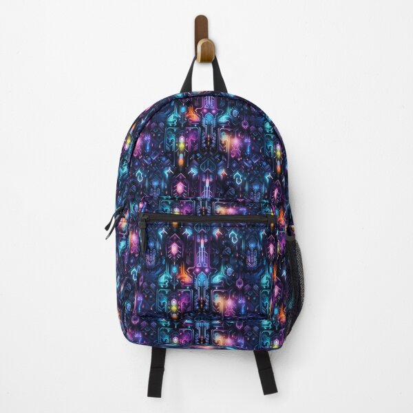 Item preview, Cyber Luminism: Transcendental Masterpiece of Glowing Rune Symbols with Iridescent Holographic Shimmer designed and sold by polonuim210.