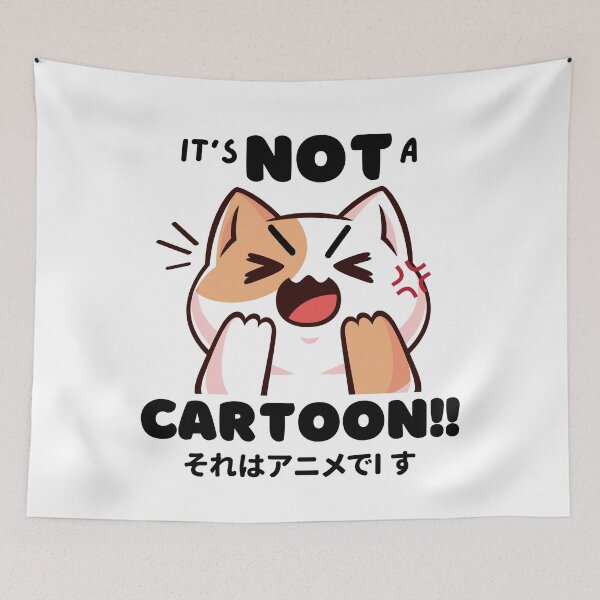 Item preview, It's Not A Cartoon It's Anime Funny Angry Cat designed and sold by FigmentPigments.