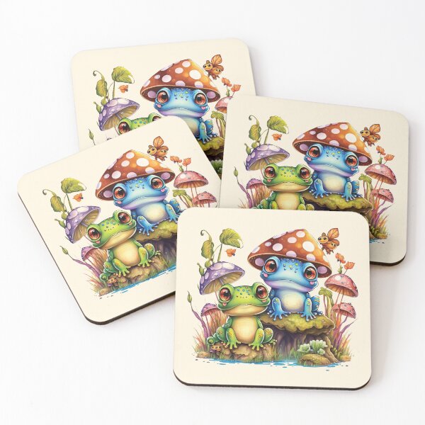Item preview, Cottagecore Toadstool Mushroom and Frogs designed and sold by BuxomBabe21.